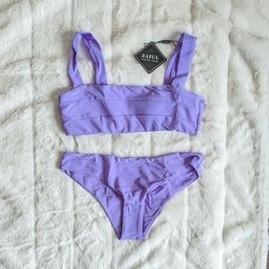 Zaful wide strap bandeau bikini Purple Medium Size 6